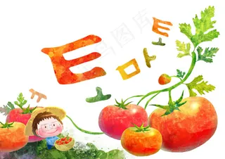 摘西红柿的孩子