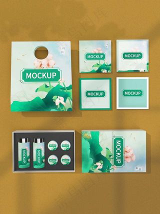 土黄色中式花窗背景中国风国潮文创样机