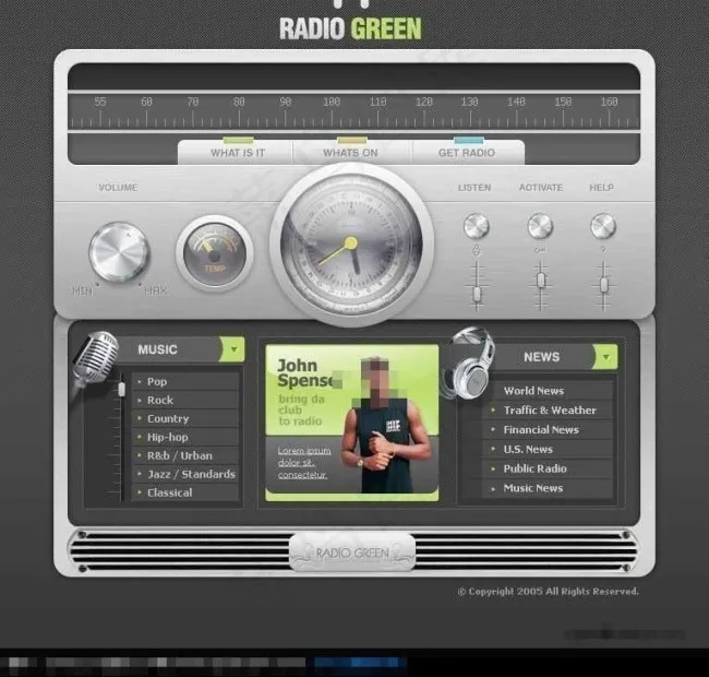 音乐网站设计模板psd模版下载