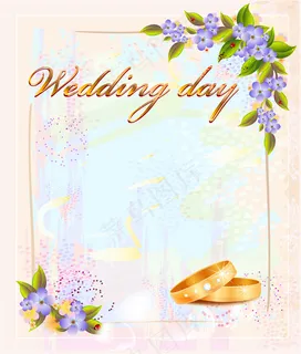 梦幻印花婚礼卡片背景图片