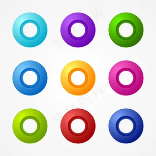 多彩风格的网页圆形按钮