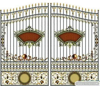 欧式铁艺门PSD素材 7