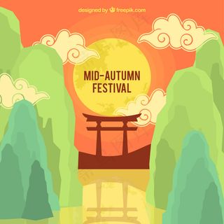 月亮蓝色背景矢量图素材