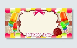 夏天冰棒祝福卡片