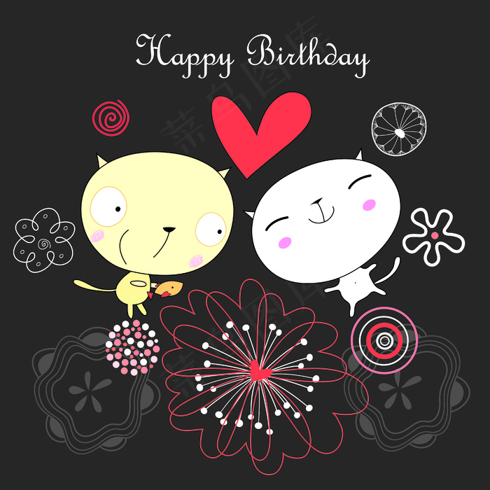 可爱卡通手绘动物矢量素材