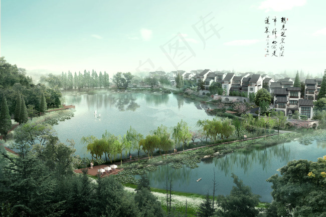 风景区鸟瞰图(3472X2318(DPI:50))psd模版下载