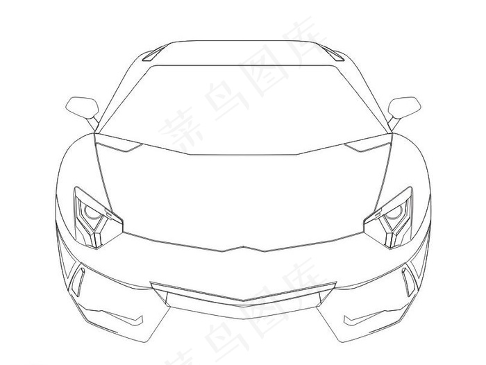 兰博基尼线稿图图片