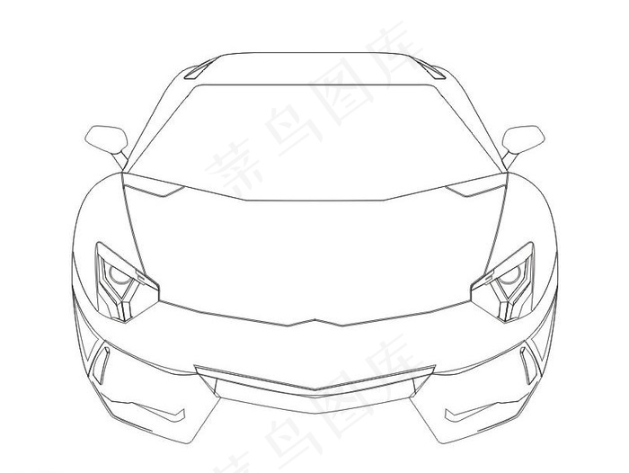 兰博基尼线稿图图片ai矢量模版下载
