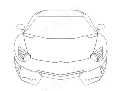 兰博基尼线稿图图片