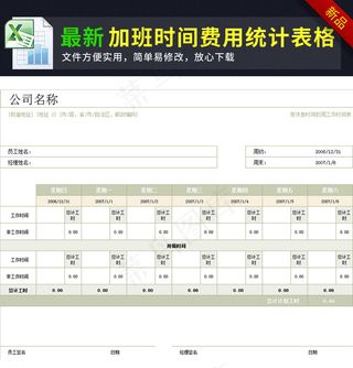 员工加班工资表