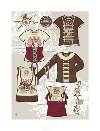 美式马戏团系列服装设计款式图