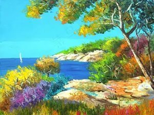 油画风景模板下载