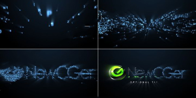 数字科技风亮点汇聚logo演绎片头...