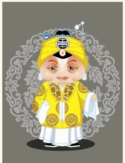 京剧人物ai矢量模版下载