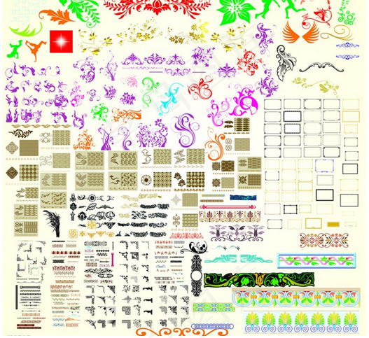 底纹花边边框素材集