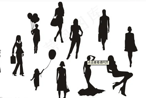 妩媚女人剪影cdr矢量模版下载