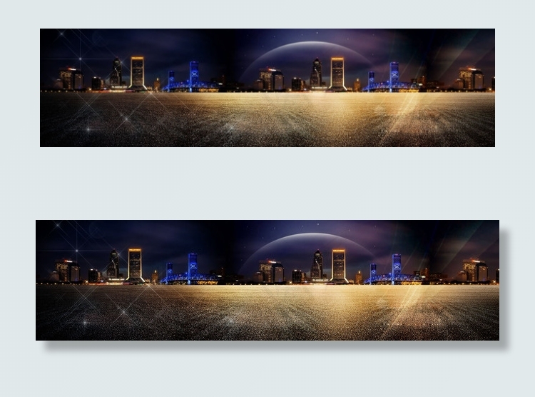 天猫京东淘宝城市夜景高端合成图海报...