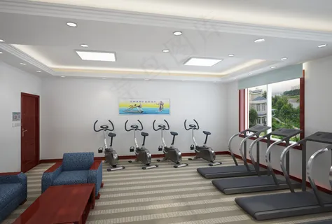公司健身室效果图