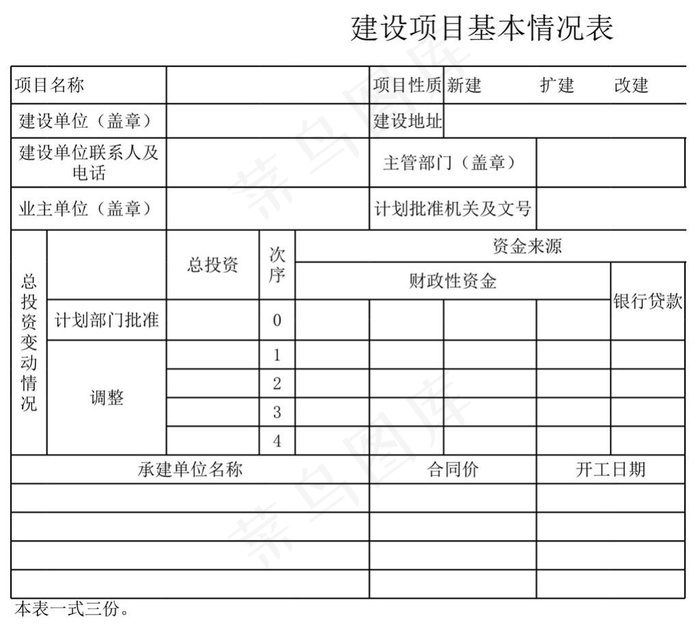 建设项目基本情况表