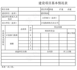 建设项目基本情况表