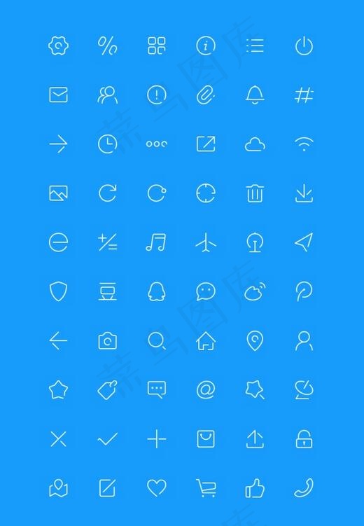 2px线条图标psd模版下载