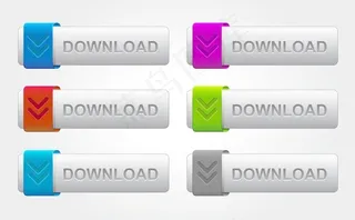 下载按钮设置矢量插画