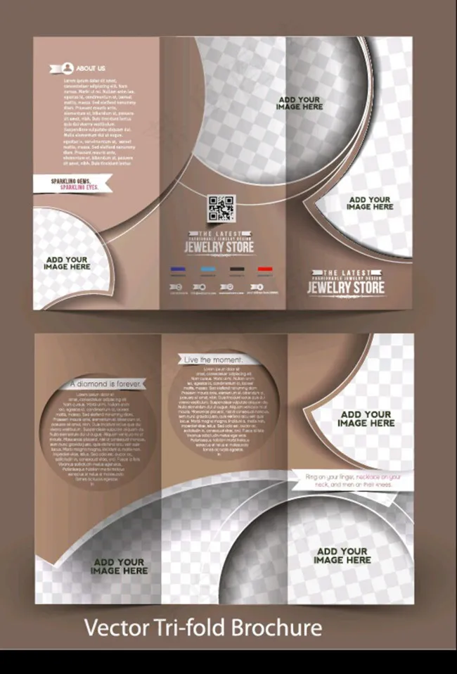 国外折页 三折页模板eps,ai矢量模版下载