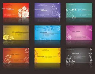 炫彩花纹名片