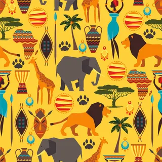 卡通可爱北欧童话梦幻儿童动物无缝平铺背景头像印刷矢量图片素材 卡通可爱北欧童话梦幻儿童动物无缝平铺背景头像印刷矢量图片素材