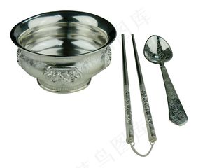 白银 中餐具图片