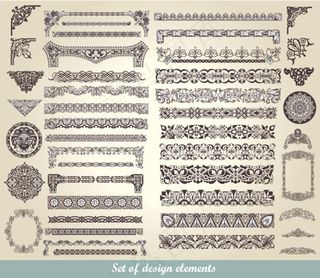 欧式经典花纹花边矢量素材