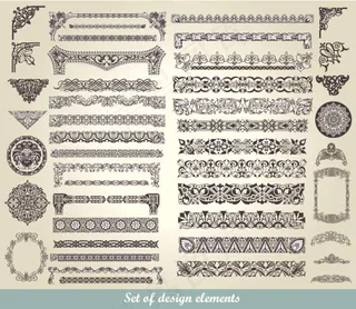 欧式经典花纹花边矢量素材