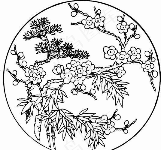 岁友三寒_4 传统植物图案 矢量C...ai矢量模版下载
