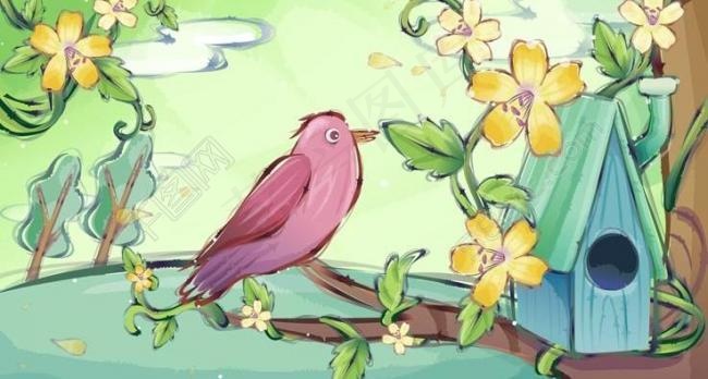 春天风景素材图片psd模版下载