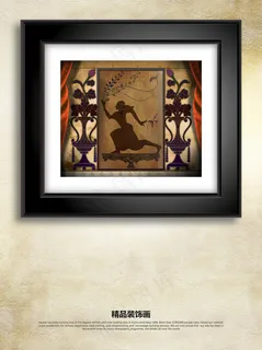 现代欧式剪影人物装饰画无框画挂画