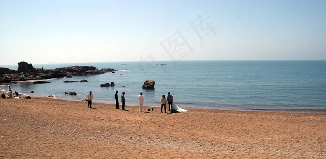 夏季的海滩风景图片