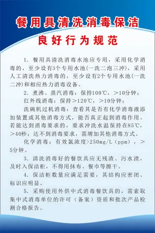 餐用具清洗消毒保洁cdr矢量模版下载