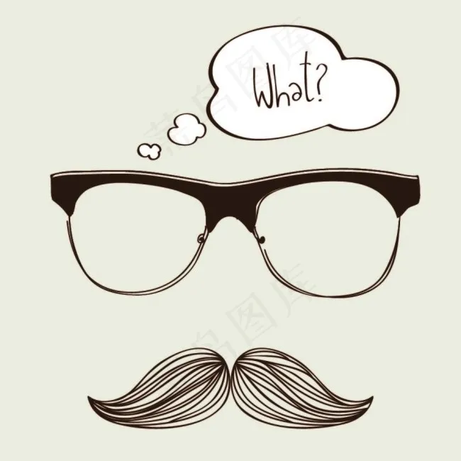 眼镜和胡子ai矢量模版下载