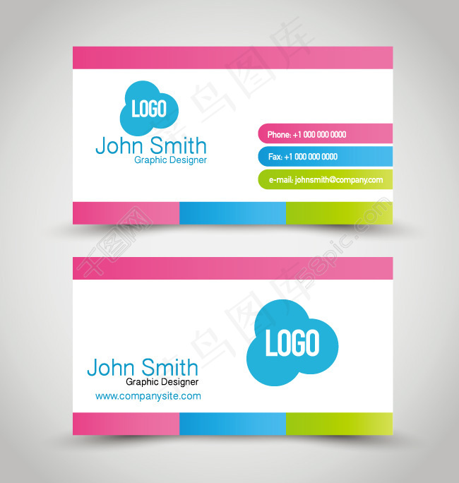 炫彩时尚名片图片