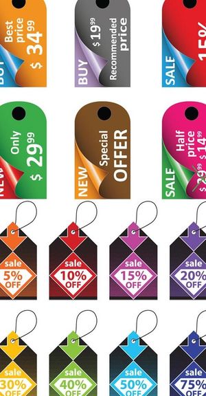 商场促销标贴挂牌矢量图 AI