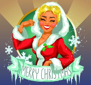 卡通圣诞美女图片