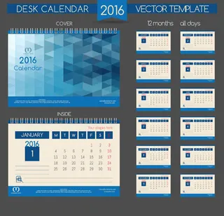 2016猴年日历模板矢量素材V.15