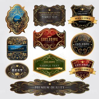 高档品质徽章标签矢量素材