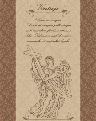 古典花纹欧式花纹天使圣女图片