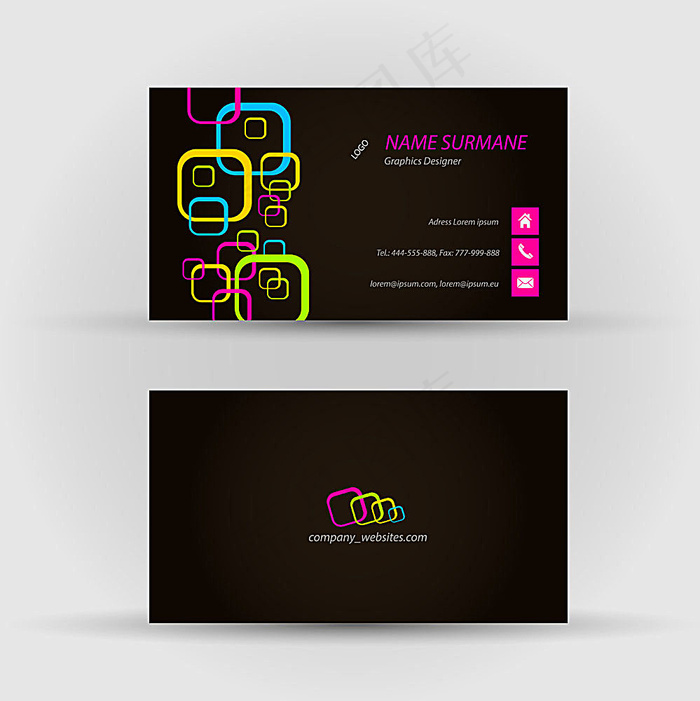 简洁时尚黑色名片