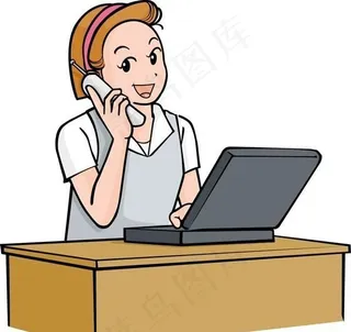 工作 日本女性人物 矢量素材 ai...