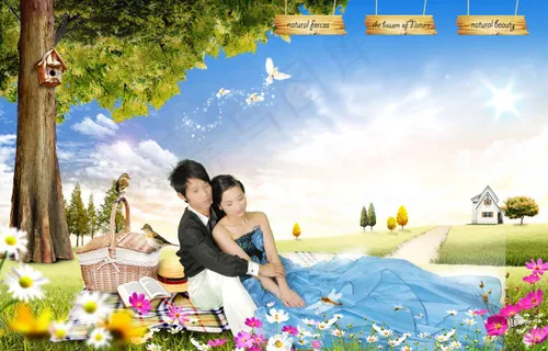 婚纱模板田园风光自然风景春夏秋冬童... 婚纱模板田园风光自然风景春夏秋冬童...