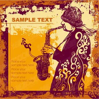 4个模型在欧洲和美国风格的怀旧插画...