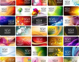 时尚幻彩名片模板矢量图 AI