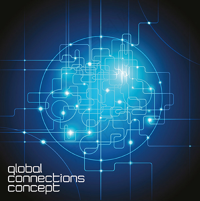 时尚蓝色线条科技背景